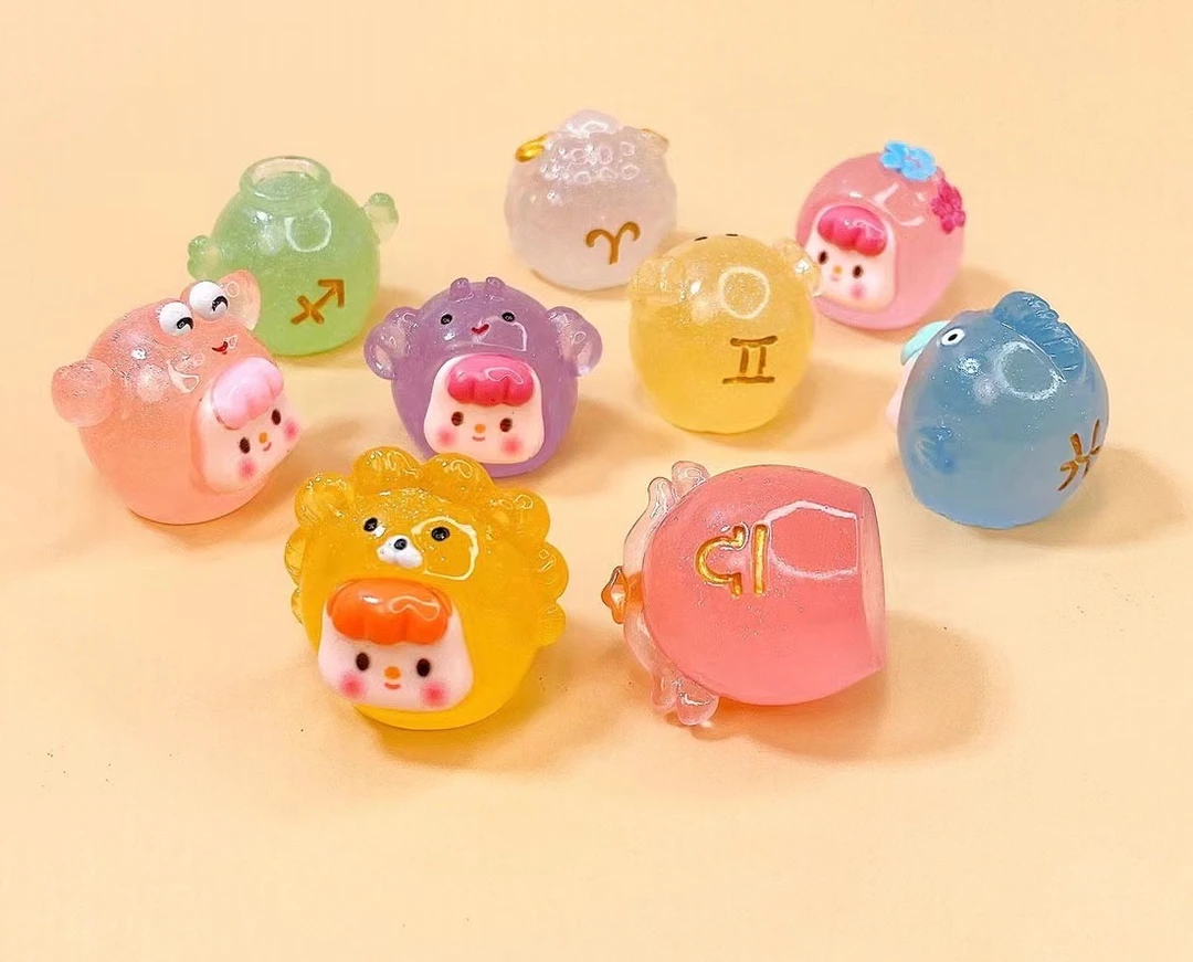 【直播拆星座崽崽】树脂可爱微景观夜光星座崽崽创意手工diy饰品
