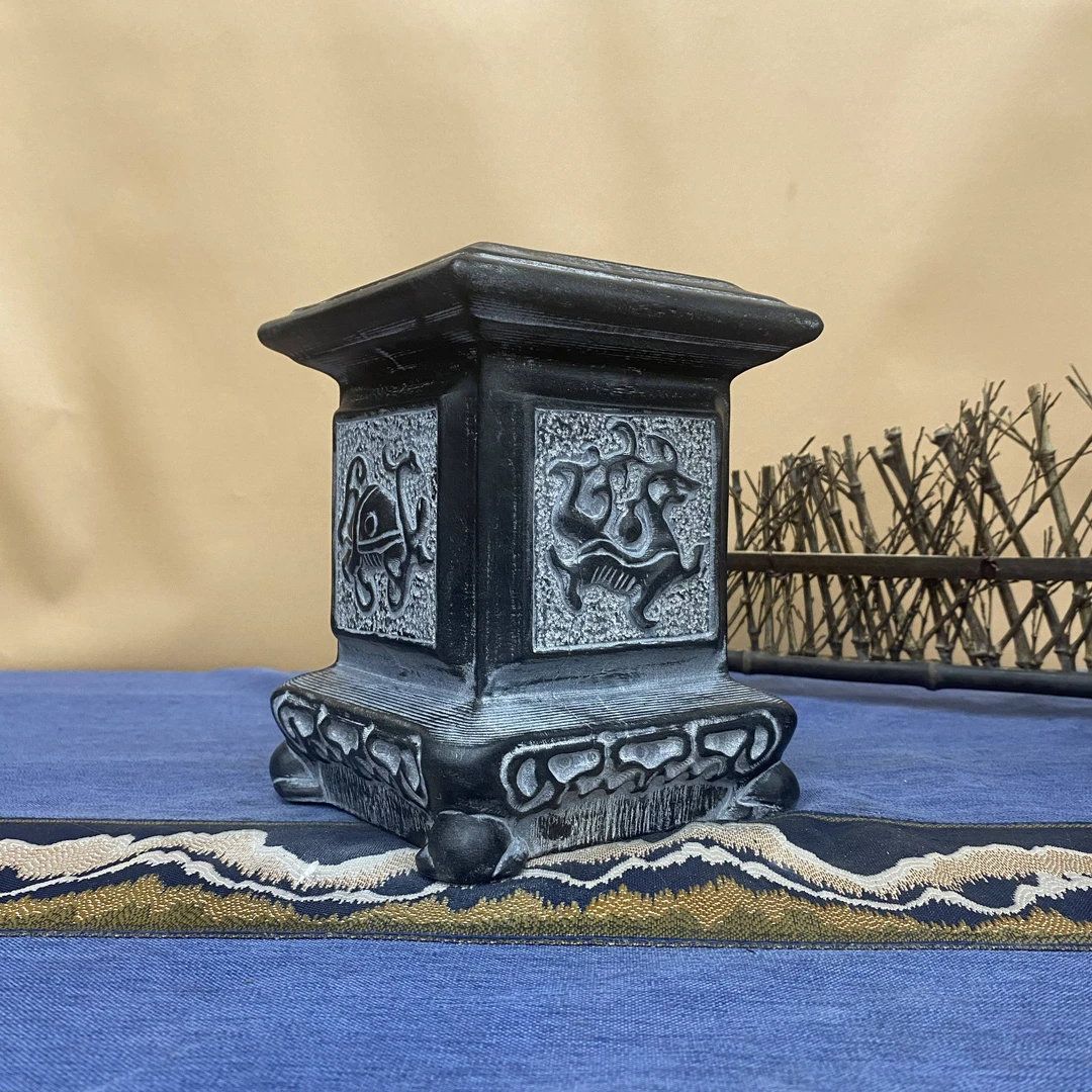 山西青石雕刻四神兽石墩花卉盆景底座庭院乔迁送礼家居摆件