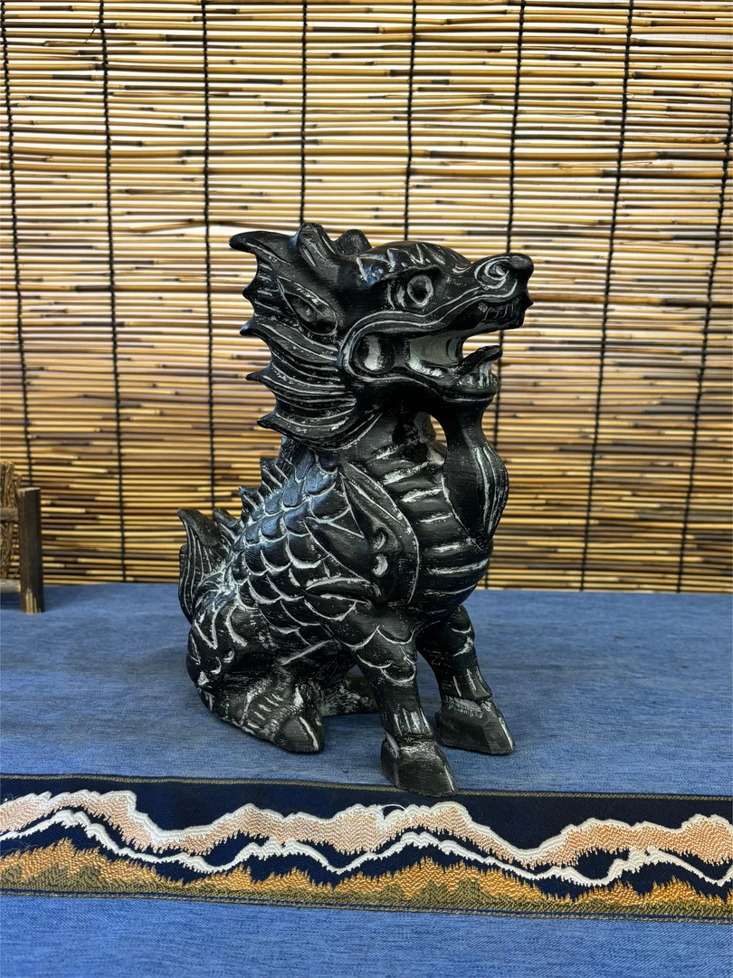 绛石記（工厂直营）山西青石整石雕刻麒麟瑞兽石雕乔迁送礼家居摆件