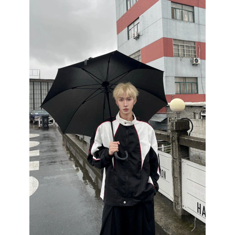 男生机车夹克外套男春秋季美式高街潮牌秋季痞帅褂子骑行赛车服