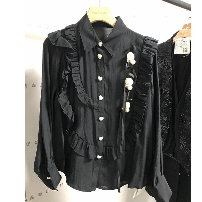 女装衬衫显瘦荷叶边