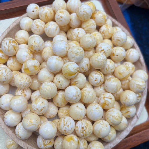 天然蜜蜡 散珠 骨瓷白 A160 14mm20颗  随2颗（赠弹力绳）