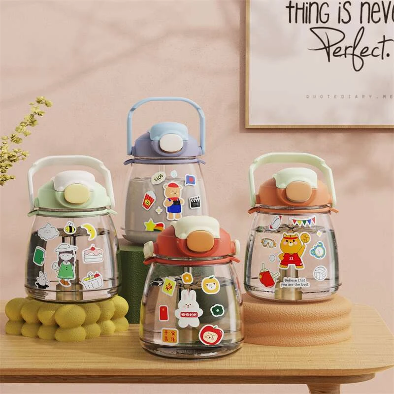 【新疆包邮】水杯女大容量超大肚水壶瓶高颜值网红便携儿童可爱夏