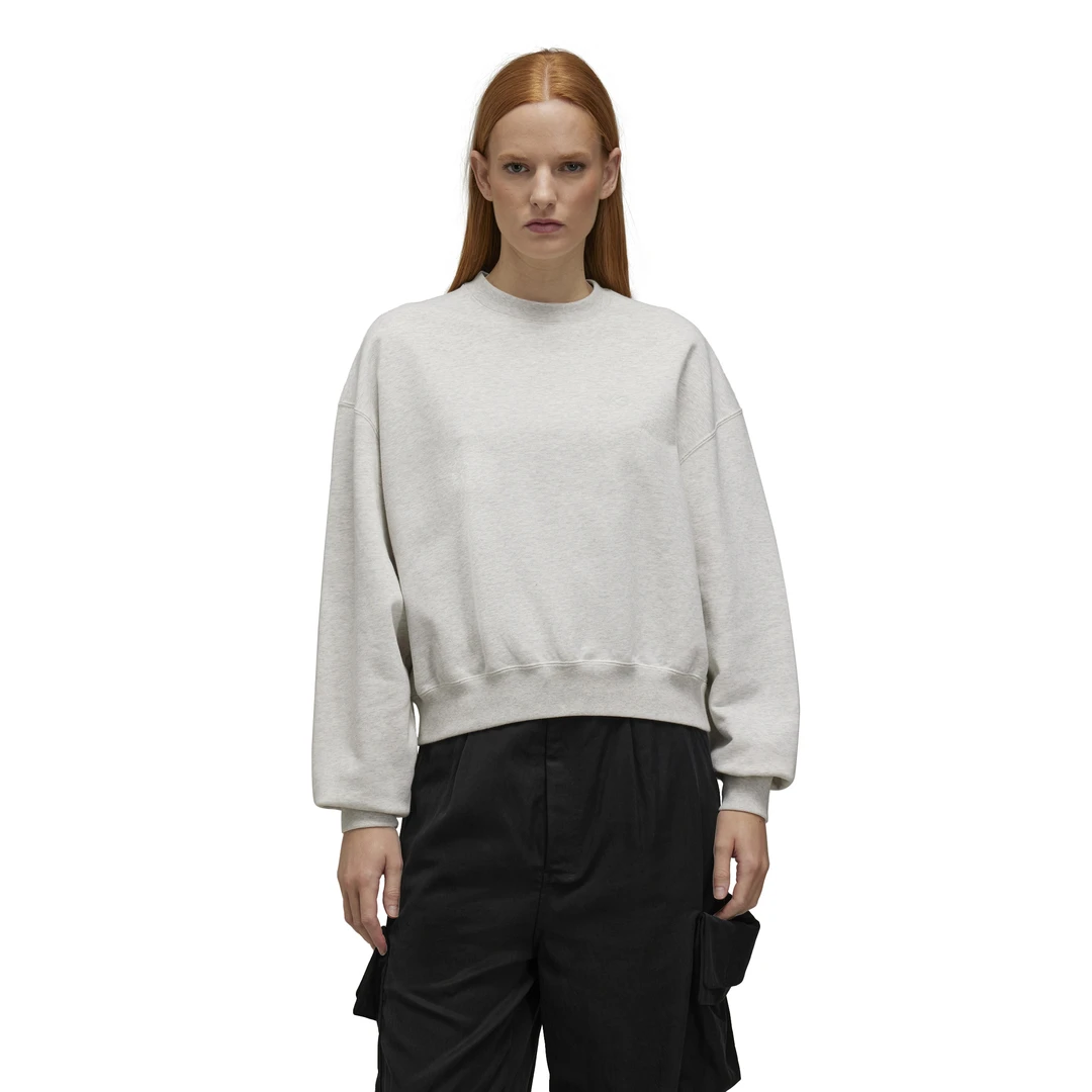 Y-3/Y-3（51-JD9813）灰色秋冬女款经典logo圆领套头运动卫衣