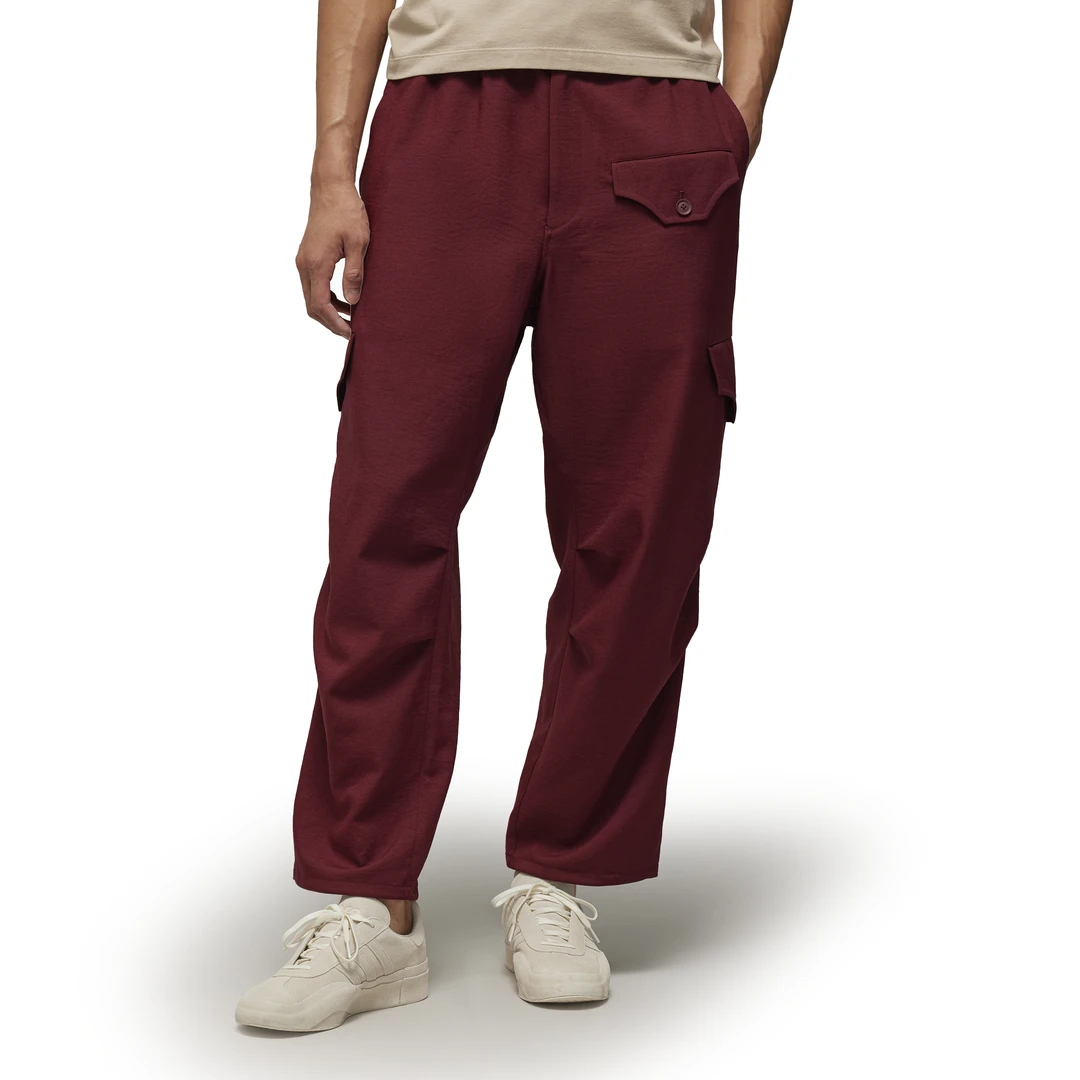 Y-3/Y-3（50-IV5599）酒红色时尚裤脚抽绳两穿运动舒适休闲裤