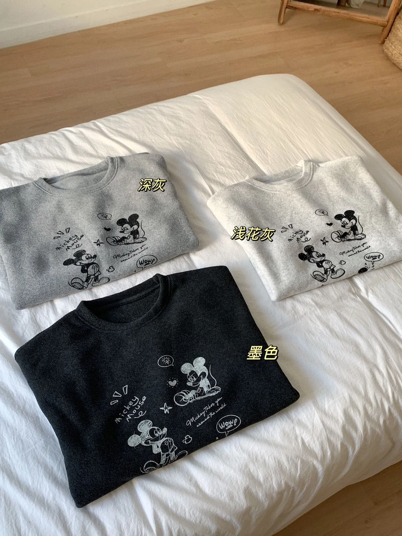 Onni 磨毛加绒卡通休闲T恤