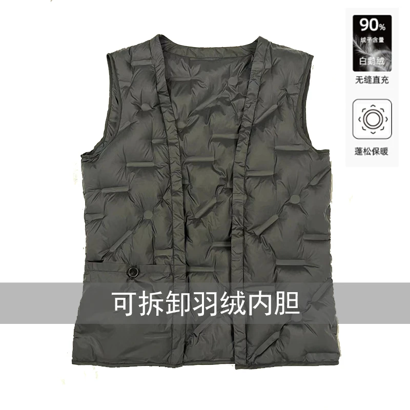 可拆卸羽绒内胆马甲带口袋可单买单配