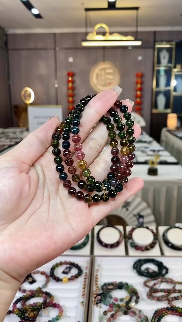 【闪购商品】碧玺三圈手串未镶嵌(多样性发一条)