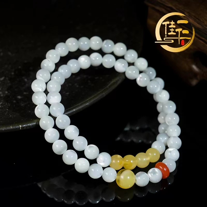 【佳仁甄选】天然蜜蜡设计师款两圈手串手链网红女款首饰(正品带证)