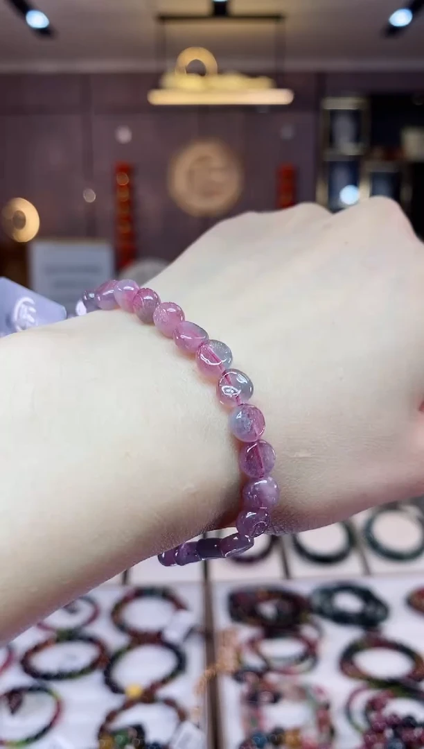 【闪购商品】碧玺西瓜原石单圈手串未镶嵌一物一证D