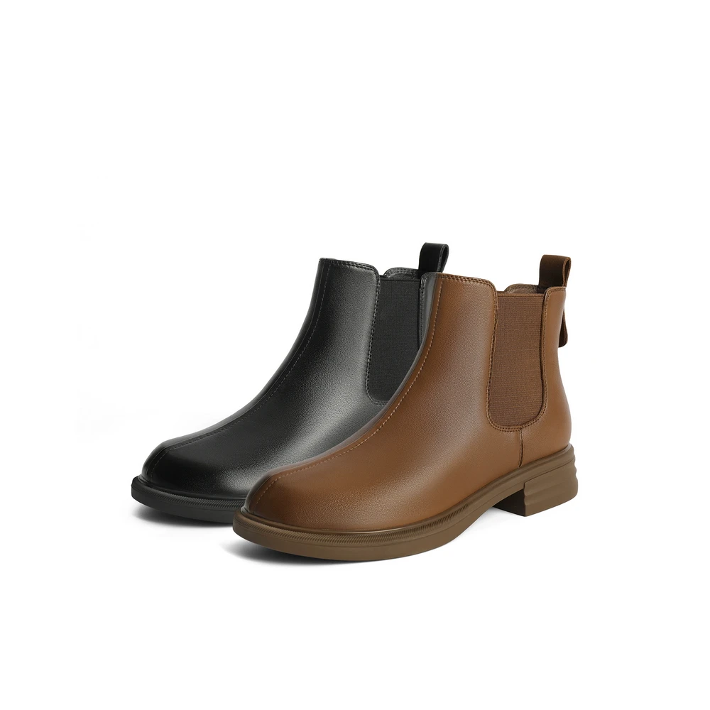 【百丽】舒适羊皮切尔西靴女2024冬新商场同款真皮时尚靴B7D1DDD4