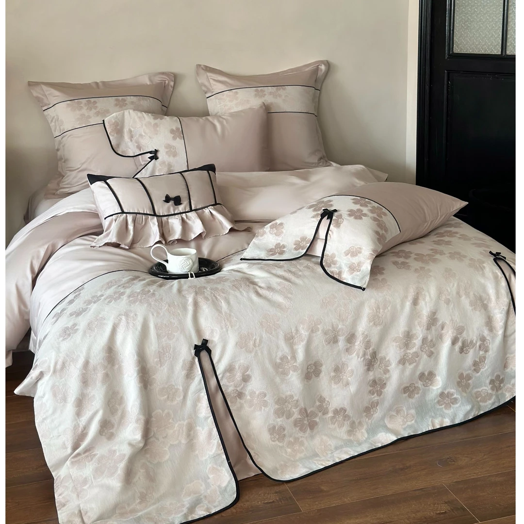 枫喜潼-2024秋冬新品国风简约款长绒棉四件套【柏林花事】轻奢