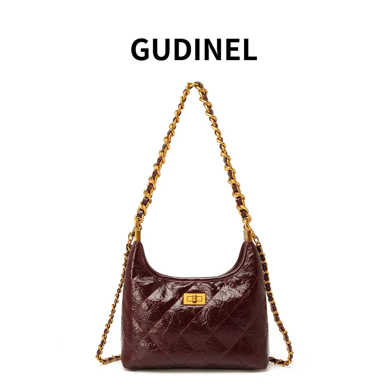 9662安可拉红2025包包新款时尚休闲手提斜挎包女高级感轻奢链条包