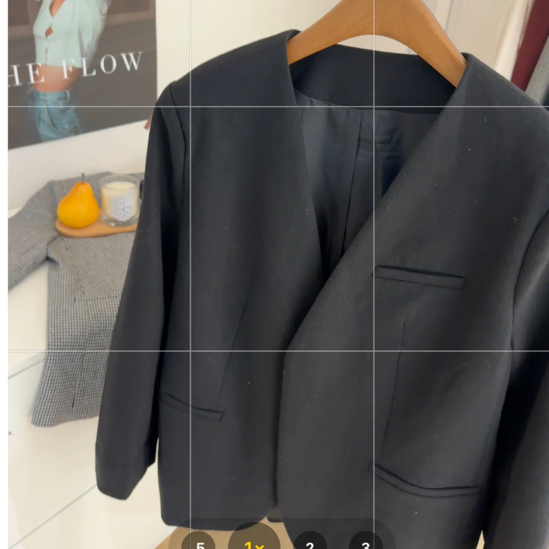 【哈尼家2】 巴黎橱窗  秋冬韩系经典黑色V领西装外套女百搭Y52