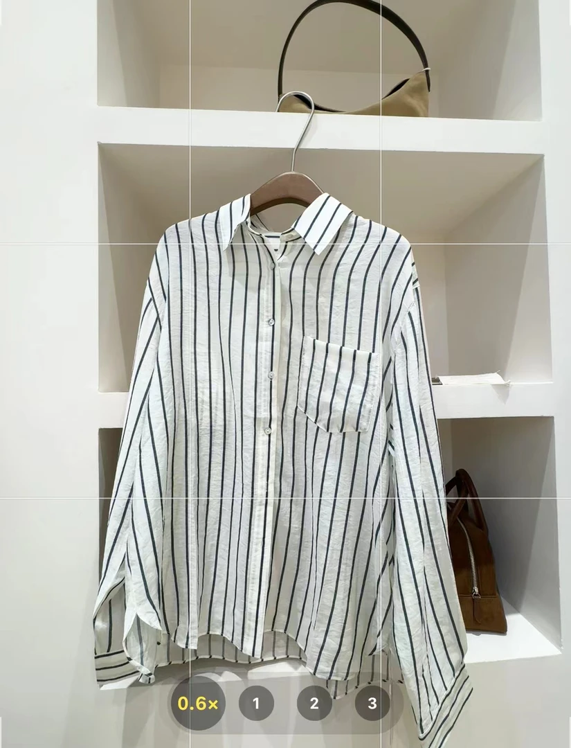 【哈尼家】韩系风条纹撞色百搭翻领衬衫女装夏季宽松休闲防晒上衣