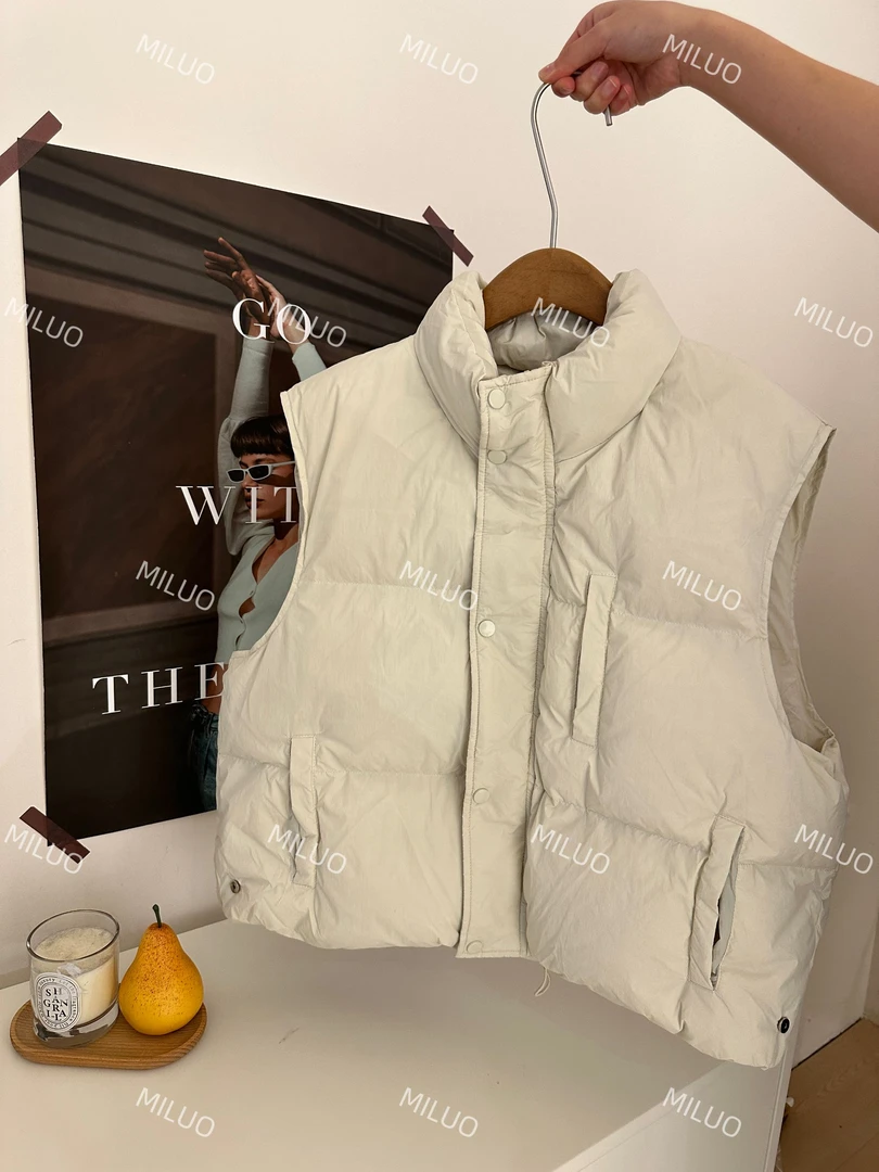 【哈尼家2】韩系秋冬百搭经典宽松短款羽绒马甲女Y54