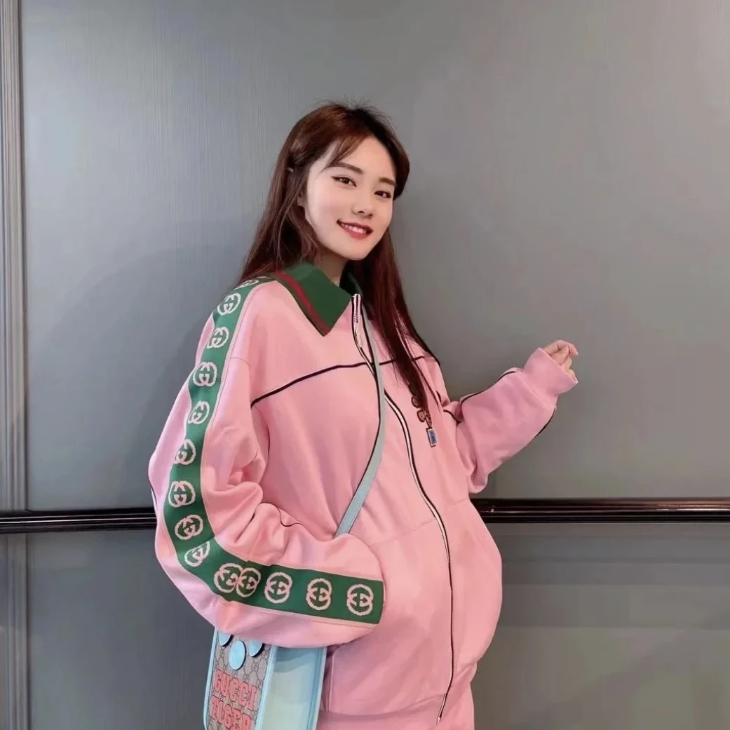 99新 GUCCI/古驰 粉色联名菠萝串标夹克 L码