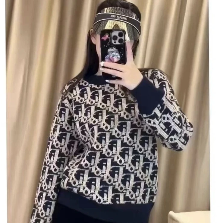 99新 DIOR/迪奥 Dior 炫彩新款满印毛衣 M码/99新