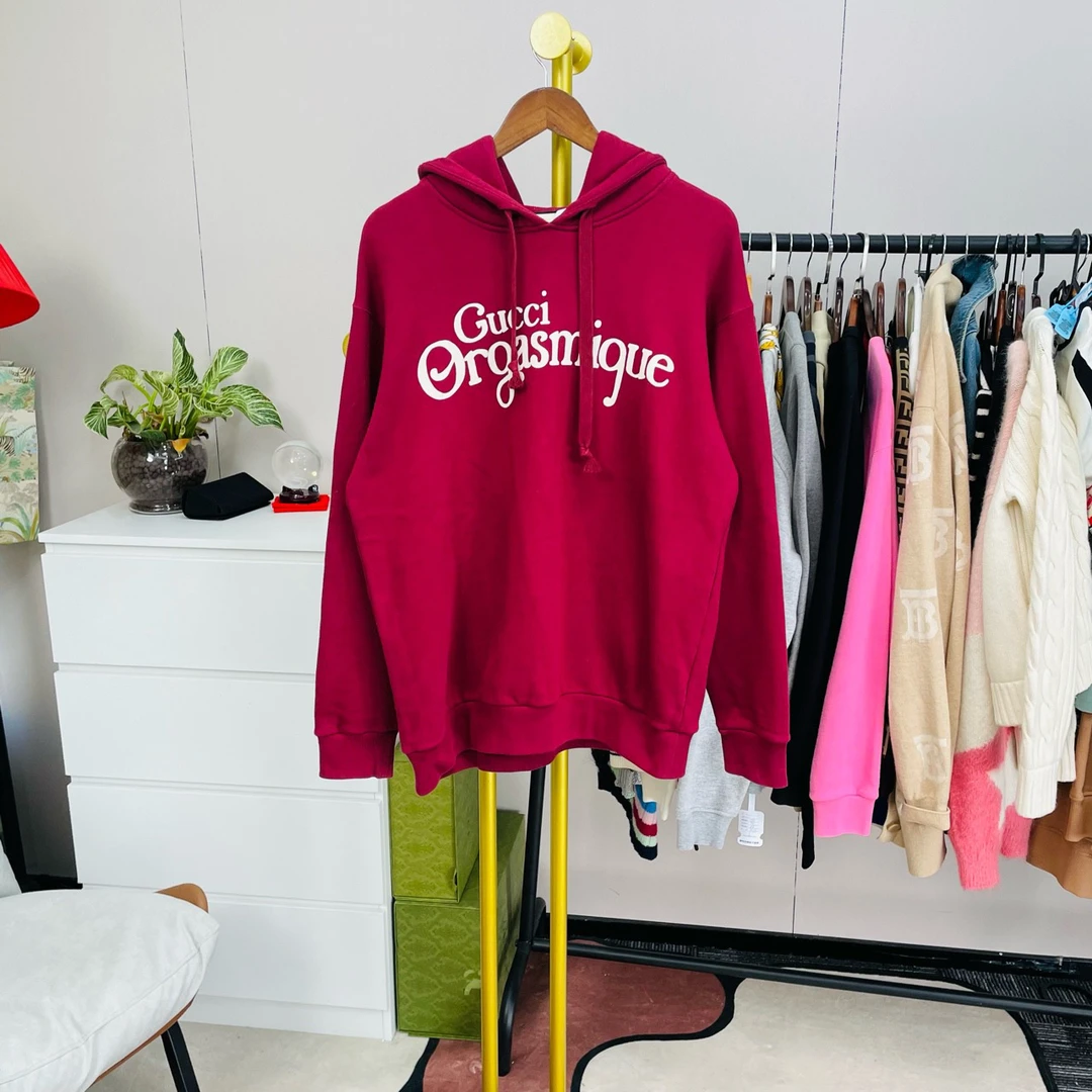 99新 GUCCI/古驰 红色复古logo帽衫 m码/99新 无配件