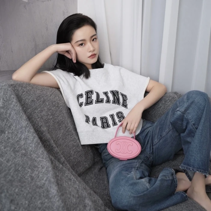 99新 Celine/思琳  灰色胸前logo背心