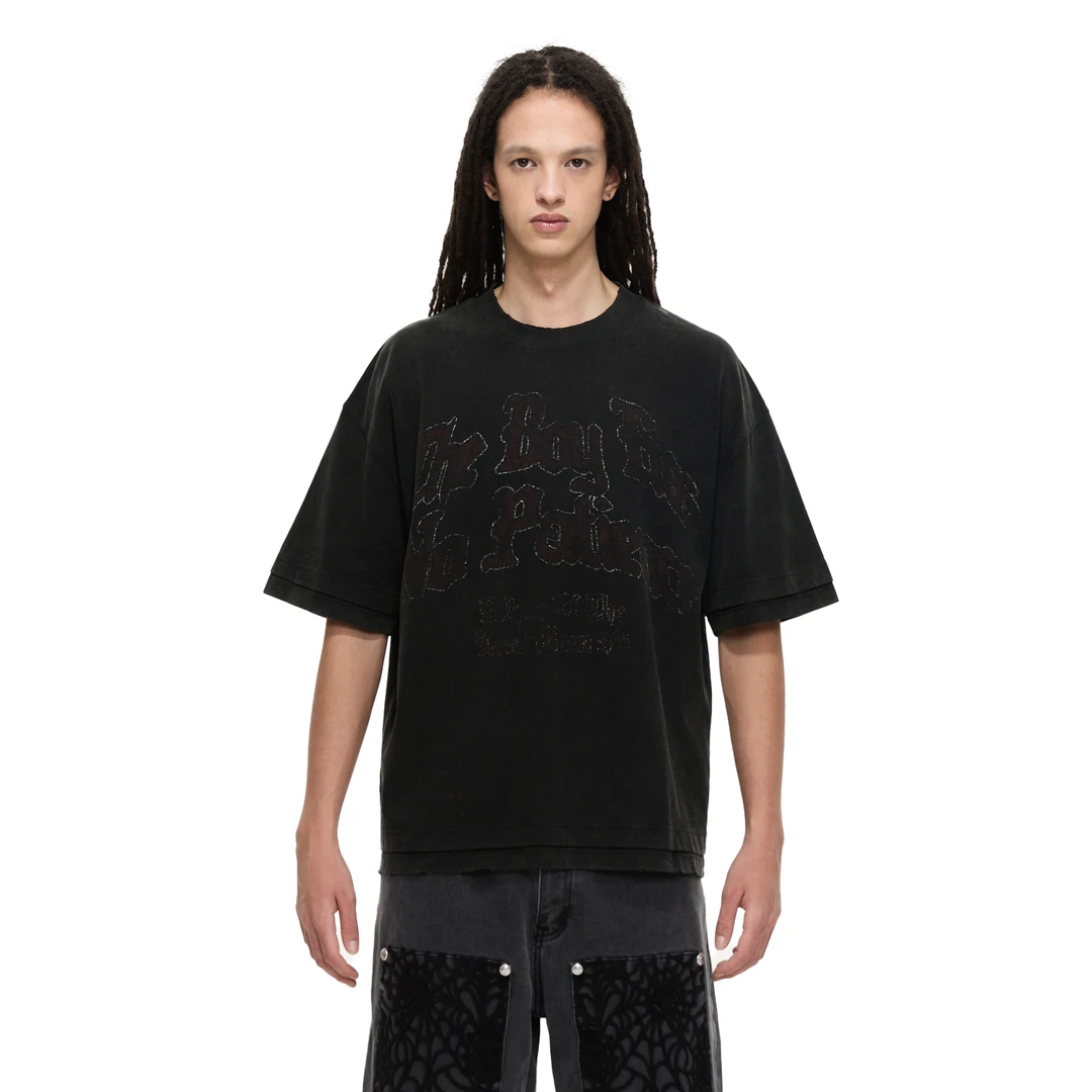 TBHNP 血月之蚀字母水洗短袖休闲夏季印花T恤