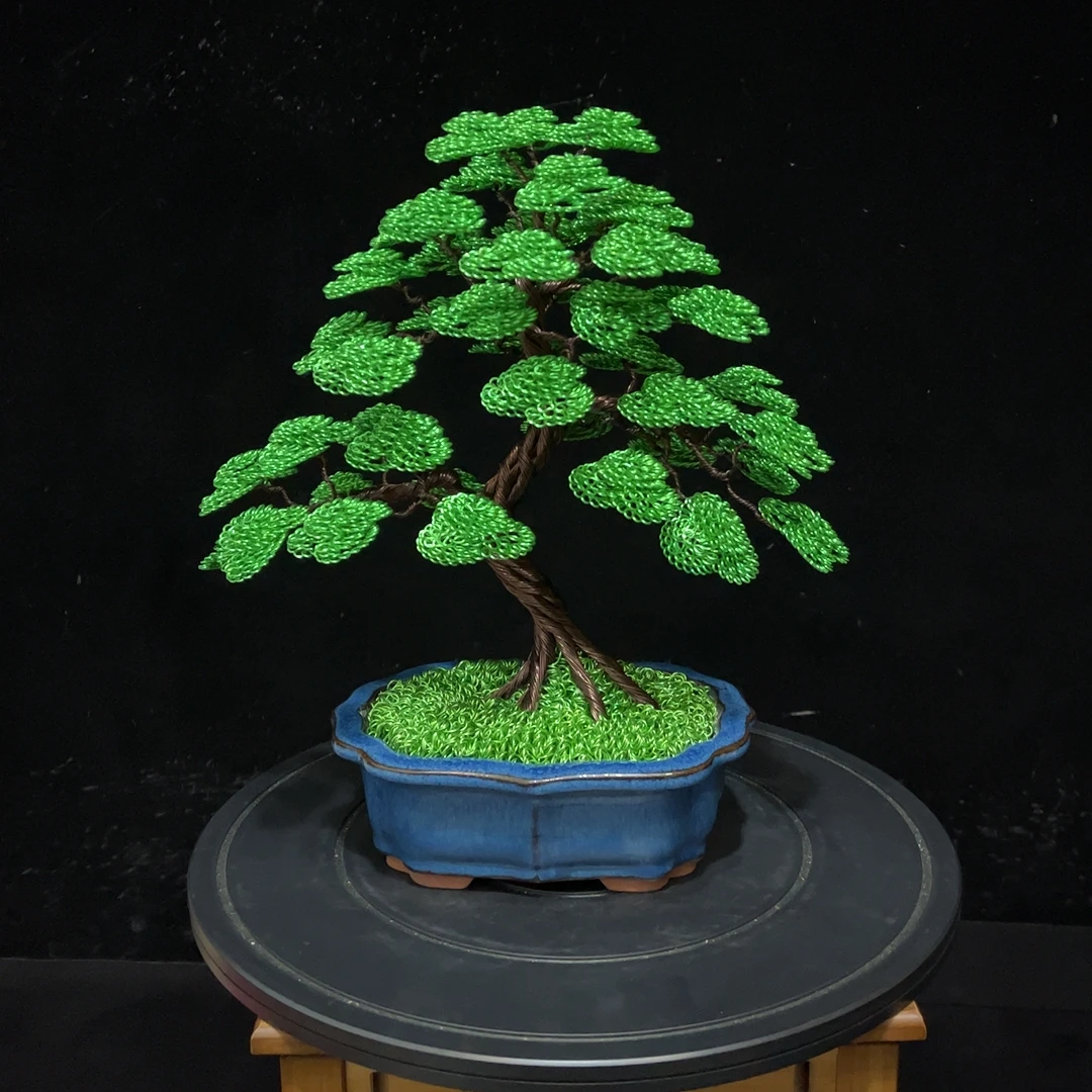 新款精品手工室内迎客松微景观高40厘米宽35厘米新中式办公家居