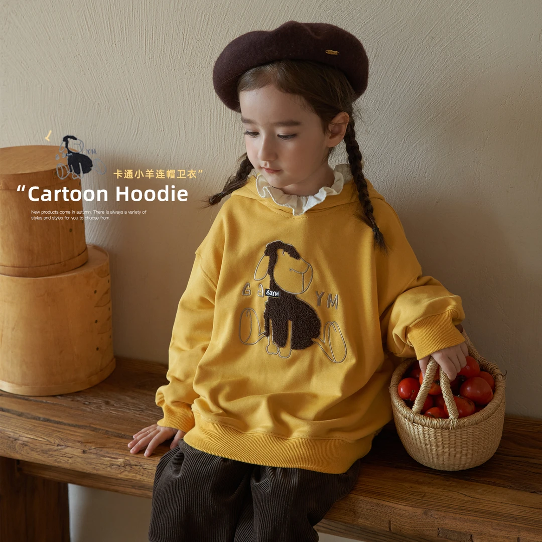 【杨梅家】女童童装2023秋季新款卡通连帽卫衣 MKAD039