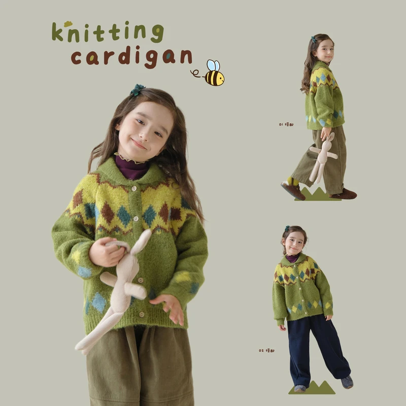 杨梅家女童针织开衫MKAL075