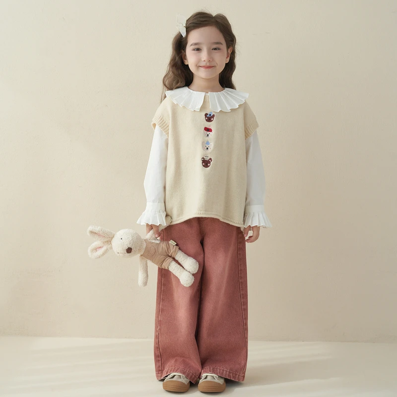 杨梅家童装【奶盖】宝宝春秋休闲外穿宽松中大童女童背心ME01201