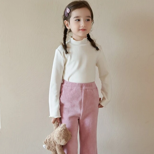 【大龙】杨梅家定制女童装秋冬新款百搭中高领花边打底衫LD3003