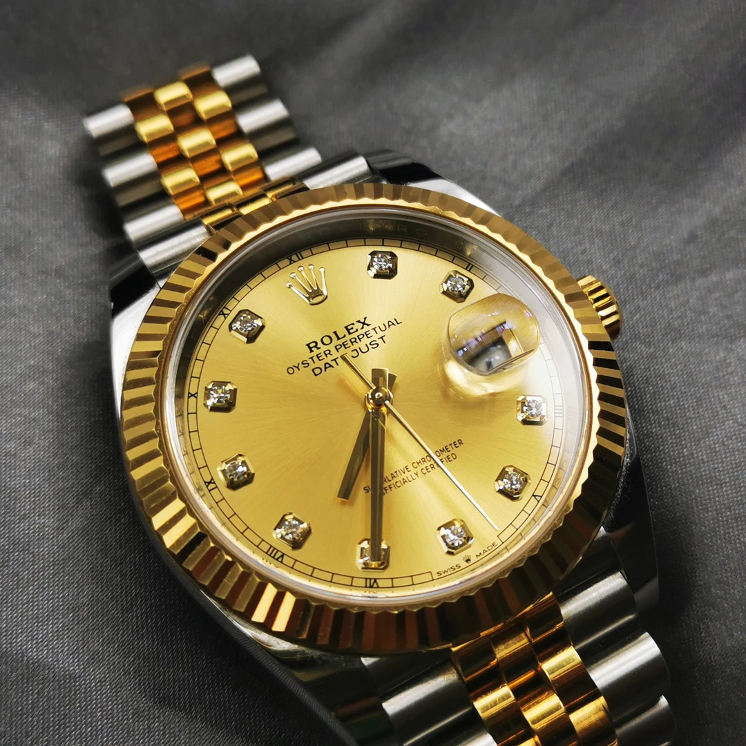 99新 Rolex/劳力士 126333-0012/香槟金钻/41表径2022年男士全套