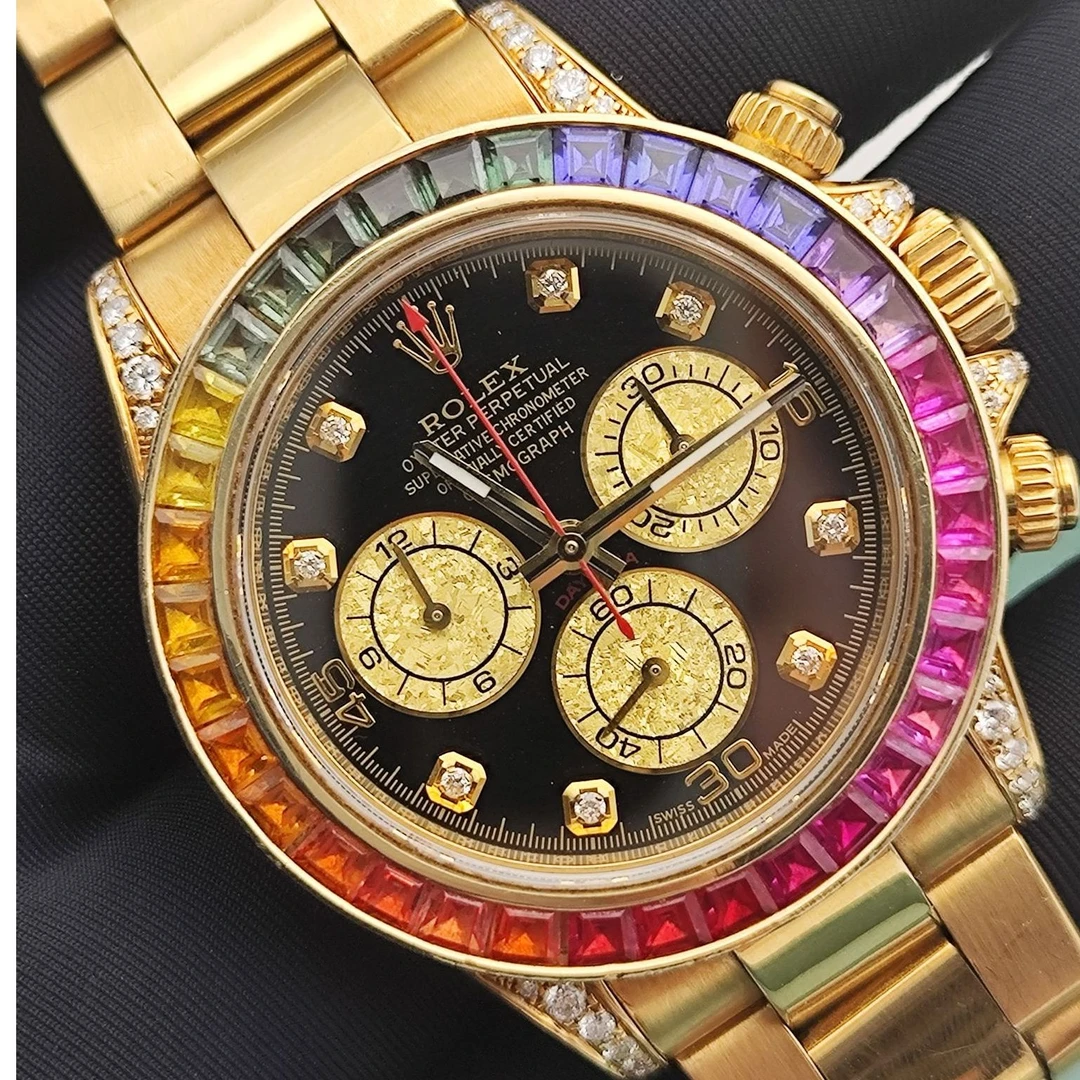 99新 Rolex/劳力士 116528升级116598/40表径/黑盘后镶钻时尚单表