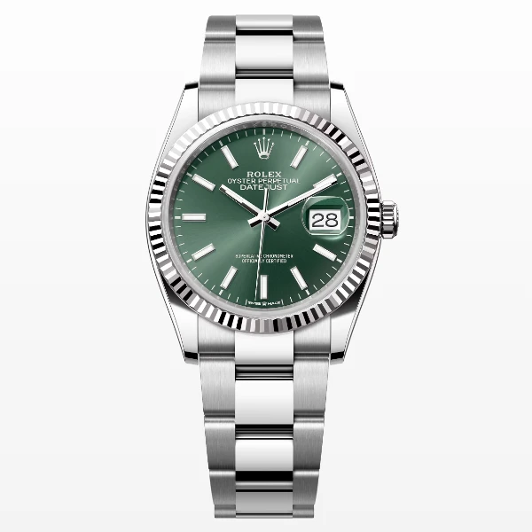 99新 Rolex/劳力士 日志126234/薄荷绿/23年全套/36表径时尚腕表