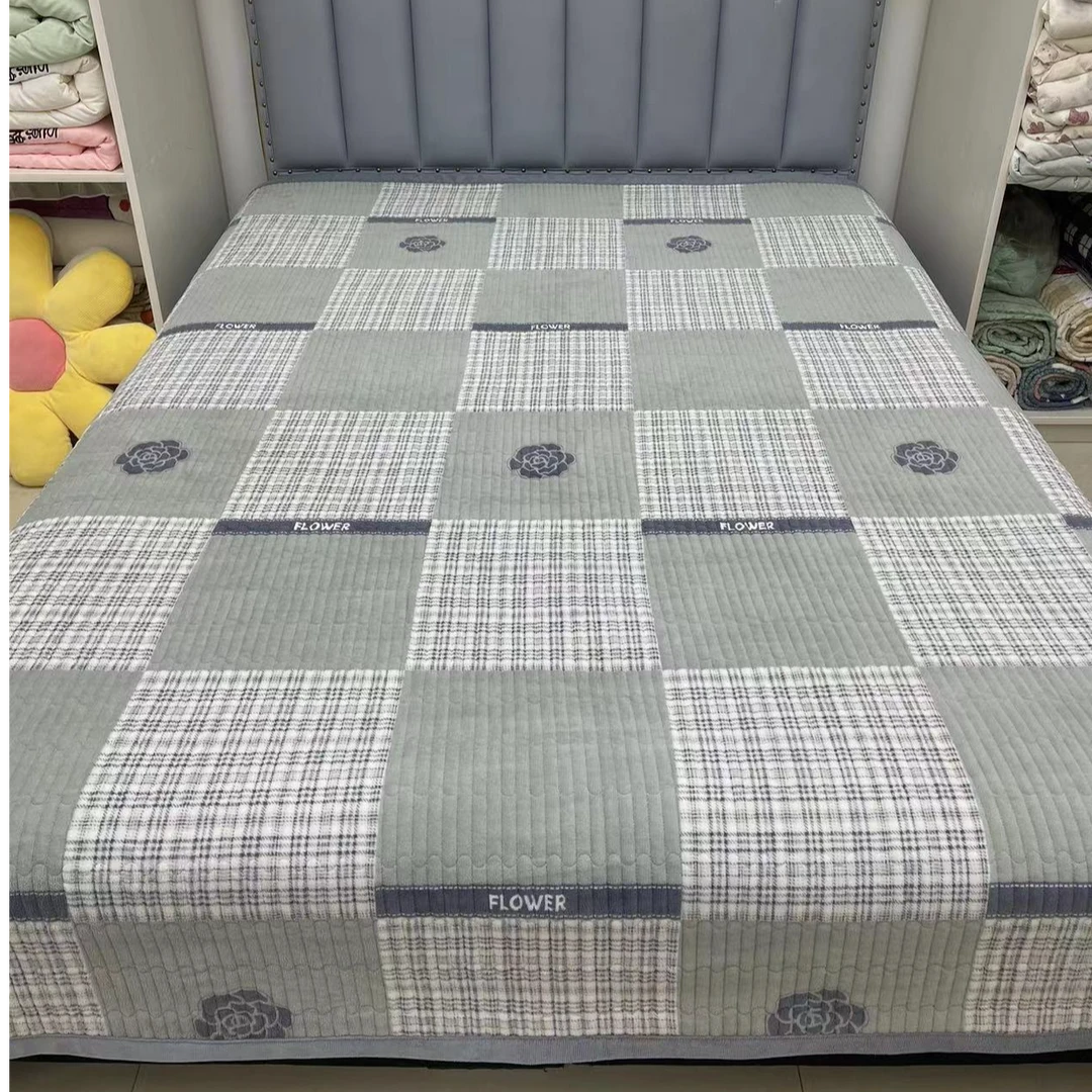 【山茶花】200*230秋冬季宝宝绒夹棉床盖双面绗缝加厚床品