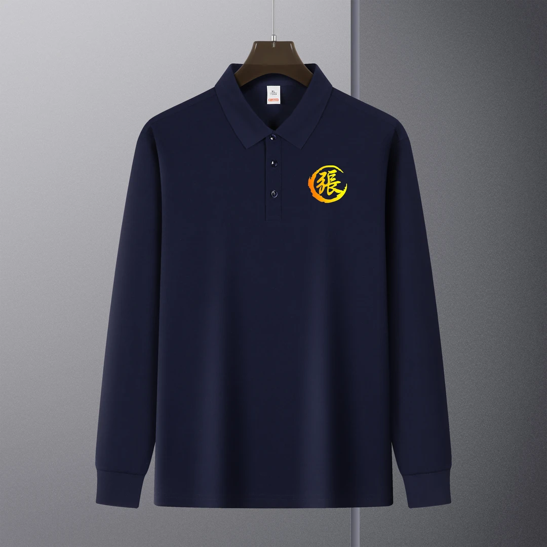 张姓长袖POLO衫男士夏季新款百家姓男女款翻领运动休闲潮牌长袖