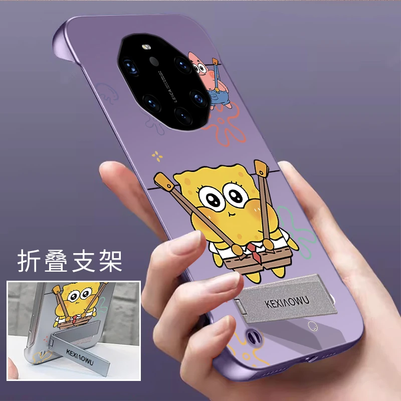 适用华为Mate40RS手机壳金属漆无边框支架裸机时尚不沾指纹派大星