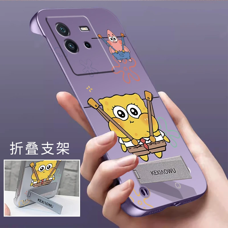 适用VIVOIQOONEO6手机壳金属漆无边框支架裸机时尚不沾指纹派大星