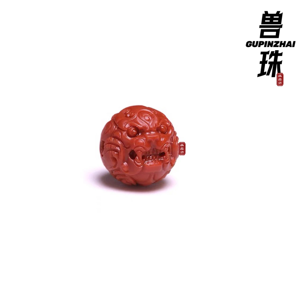 GUPINZHAI·南红貔貅圆珠单珠精品珠宝文玩原矿纯手工菩提手串配饰