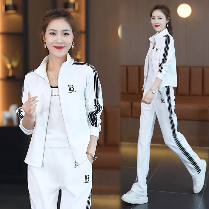 休闲运动套装2024春秋新款装女时尚减龄显瘦开衫卫衣卫裤两件套