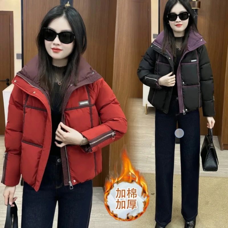 时尚气质棉衣女士短外套冬季新款宽松棉袄子小个子棉服加厚面包服