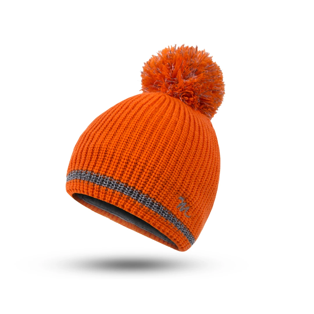 MWN麻花加绒加厚秋冬保暖针织帽毛球户外毛线帽纯色防风保暖