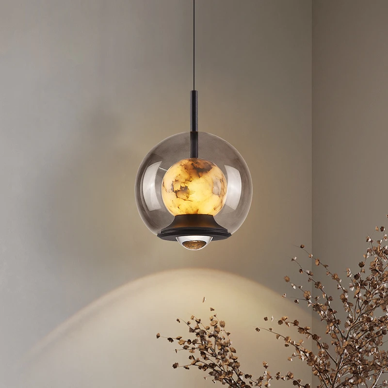 后现代极简北欧云石小吊灯玄关咖啡馆展厅简约餐厅吧台卧室床头灯