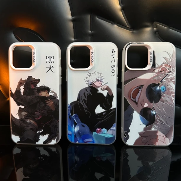 【熹韦潮壳】黑犬动漫眼镜猫男潮牌苹果手机壳创意个性卡通全包小众
