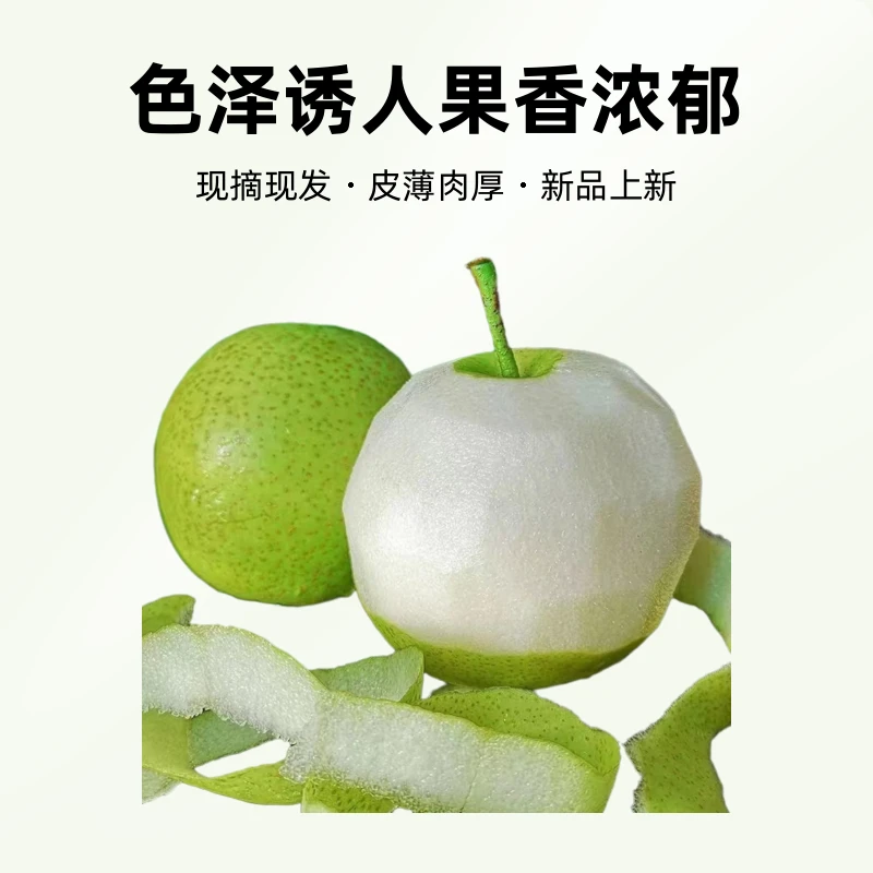 湖北青皮翠冠梨现摘现摘应季水果皮薄多汁细腻爆甜无渣场地直发