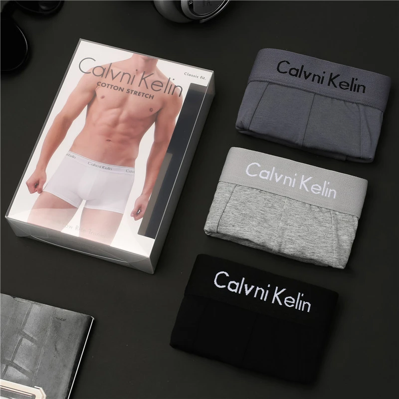 【纯边款3条】高货男士内裤棉质男生平角裤运动透气四角裤头礼袋装