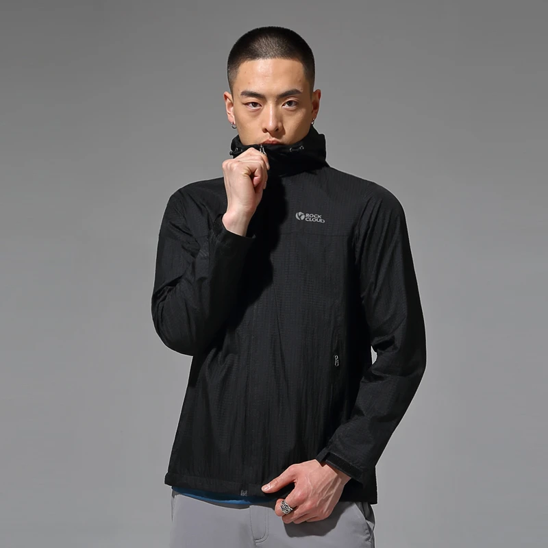 RockCloud/岩云户外运动男款防风防泼水男式夹克连帽神衣加绒保暖