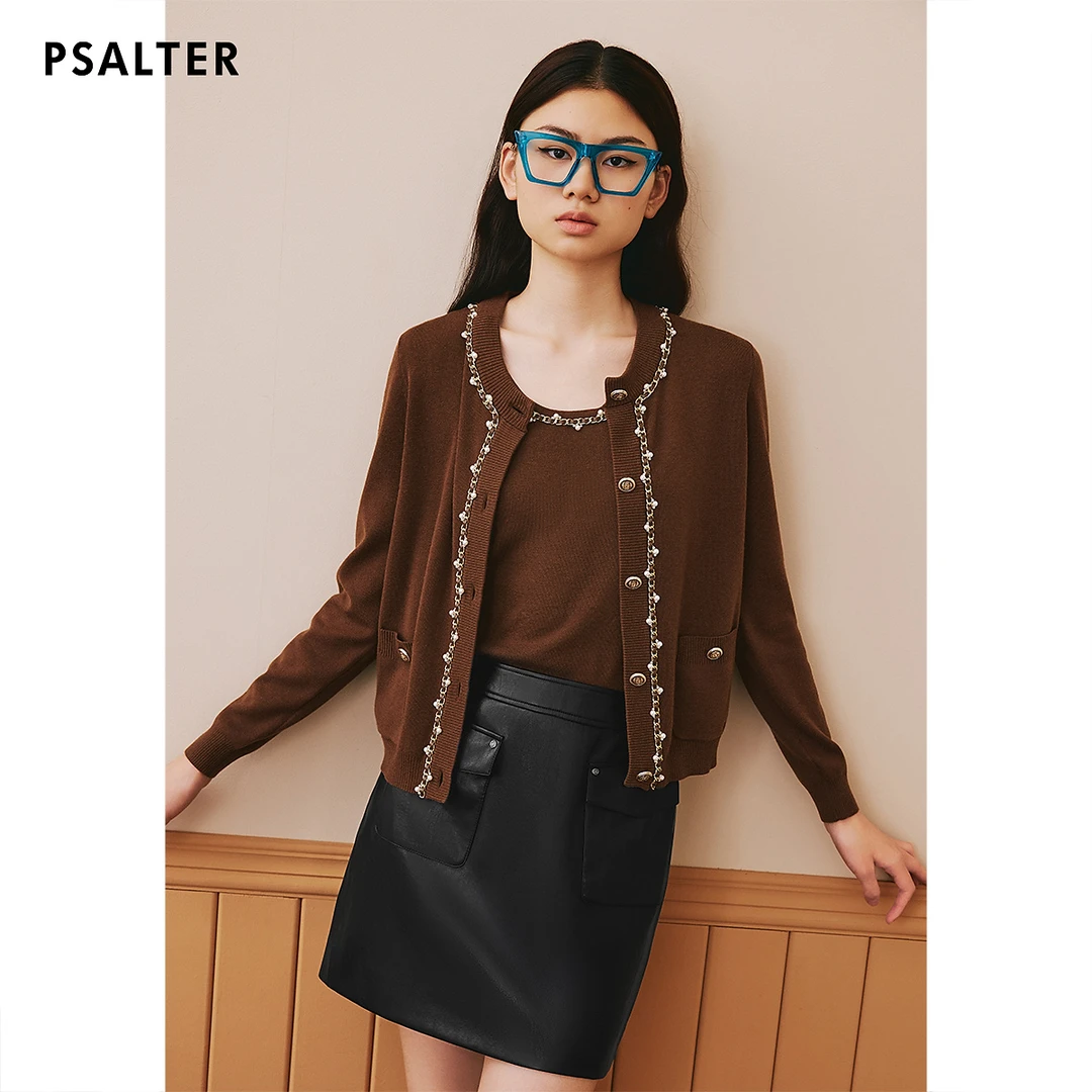 [美拉德系列]诗篇钉珠千金风小背心针织开衫两件套秋6C63306475