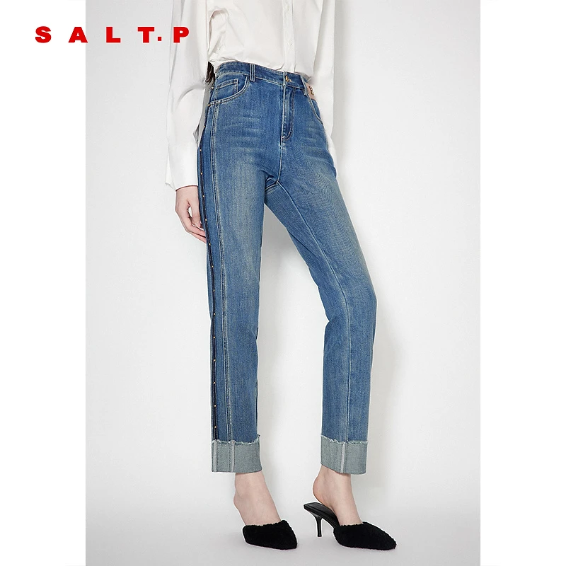 【醋酸】SALT.P可颜环保再生纤维高腰修身显瘦显高牛仔裤秋