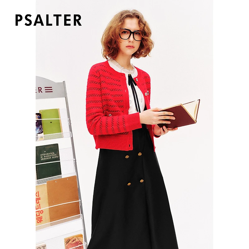 [智性学院风]诗篇圆领条纹绵羊毛开衫针织衫春