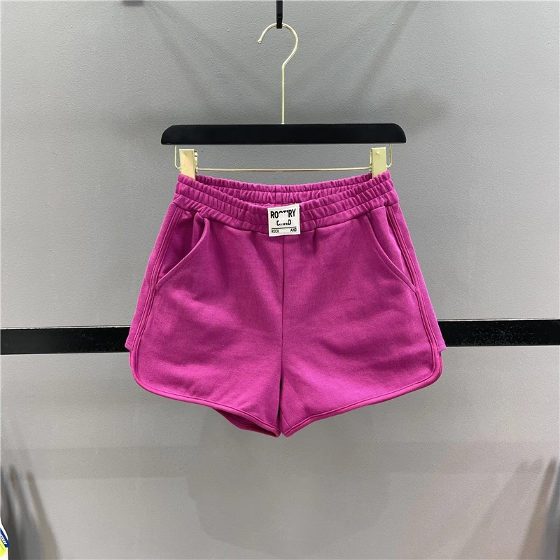 欧货松紧腰宽松阔腿裤热裤夏季新款运动网红显瘦高腰高腰纯色短裤